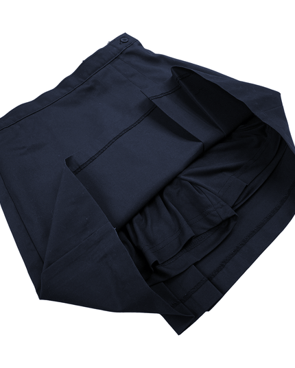Girls Solid Double-Wrap Uniform Skort (Navy)