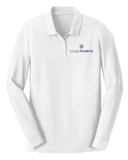 WA Female Long Sleeve Polo - White (Discontinued)